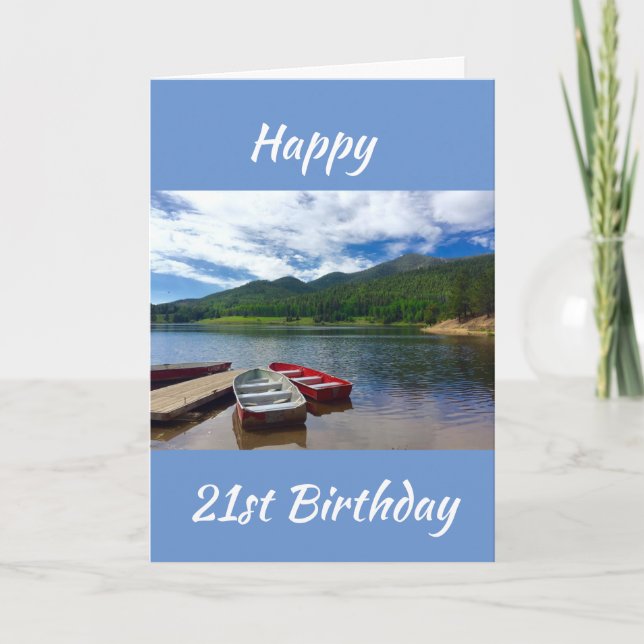 **21st BIRTHDAY** WISHES LAKE STYLE Card (Front)