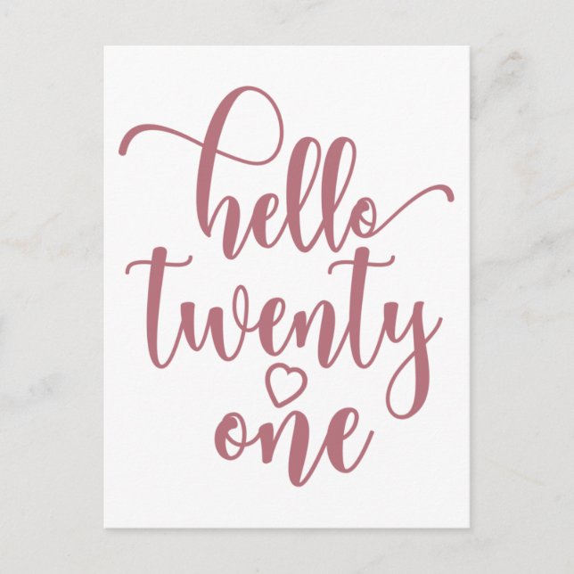 21st Birthday Women Hello 21 Cute 21 Years Old Postcard (Front)