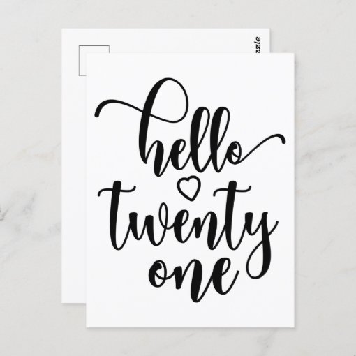 21st Birthday Women Hello 21 Cute 21 Years Old Postcard | Zazzle