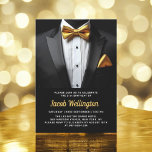 21st Black and Gold Tuxedo Birthday Event Invitation<br><div class="desc">Celebrate in style with this Black and Gold Tuxedo Birthday Event Invitation, exuding elegance and sophistication. The sleek black background and shimmering gold accents set the tone for a luxurious affair, perfect for a milestone celebration. With its refined tuxedo-inspired design, this invitation captures the essence of a classy evening filled...</div>