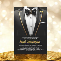 21st Black and Gold Tuxedo Birthday Event