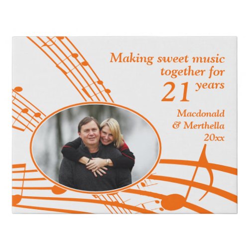 21st BRASS Anniversary  MAKING SWEET MUSIC Photo Faux Canvas Print