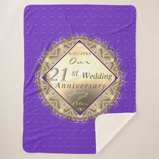 21st Brass & Iolite Sherpa Blanket (Front)