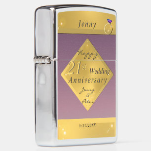 21st Brass & Iolite Zippo Lighter