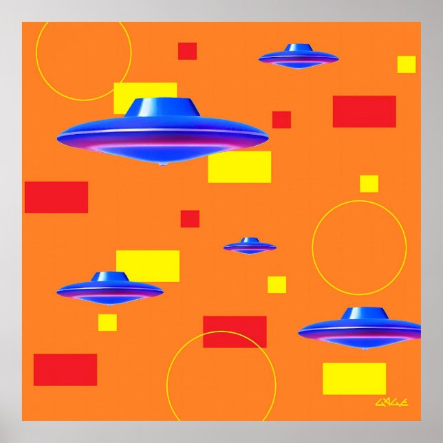 21st Century Mid-Modern UFO Patrol Ken Gage Poster (Front)