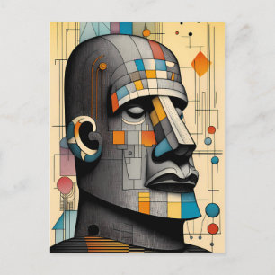 21st Century Moai - Ken Gage Tiki Art Postcard