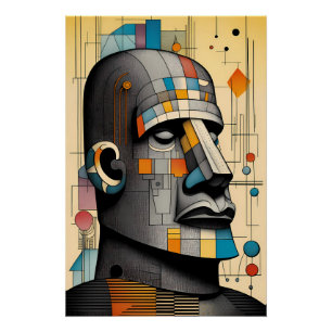 21st Century Moai - Ken Gage Tiki Art Poster