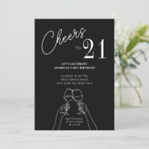 21st cheers party elegant birthday invitation