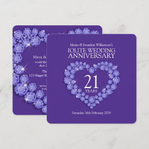 21st iolite wedding anniversary party invitations