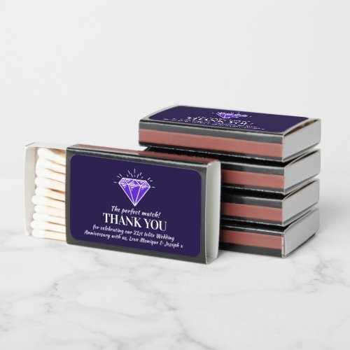 21st iolite wedding anniversary purple gem matchboxes