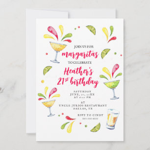 21ST Margarita Birthday Party Invitation