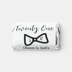 21st men birthday add name bow date cheers black hershey's miniatures