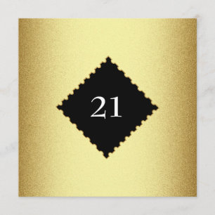 21st Metal Gold Frame Special Birthday Event Invitation