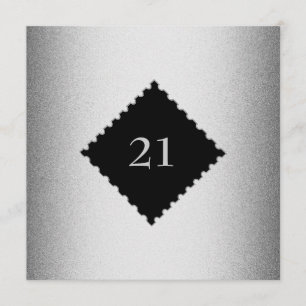 21st Metal Silver Frame Special Birthday Event Invitation