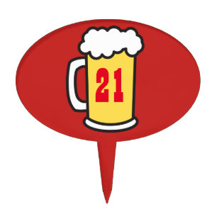 21st Milestone Birthday Party Beer Cake Topper