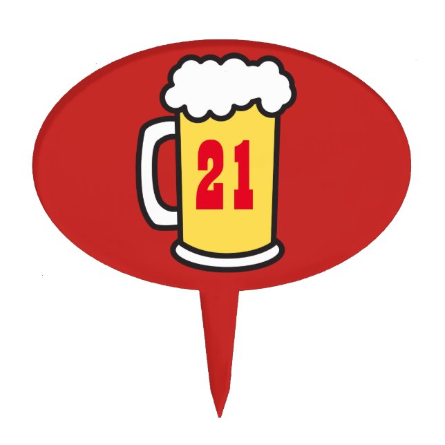 21st Milestone Birthday Party Beer Cake Topper (Front)