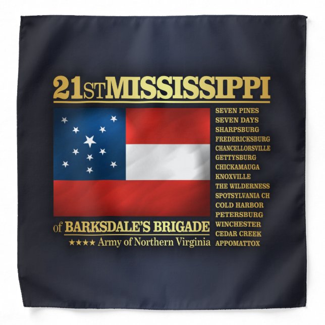 21st Mississippi Infantry (BA2) Bandana (Front)