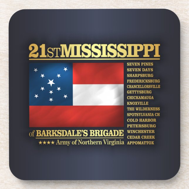 21st Mississippi Infantry (BA2) Beverage Coaster (Front)