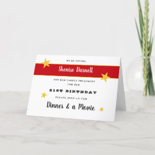 21st or Any Birthday Fun Dinner & Movie Party Invitation