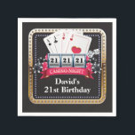 21st Poker Playing Card Casino Birthday Napkins<br><div class="desc">21st Poker Playing Card Casino Birthday Napkins. Casino theme gold glitter invite,  18th 20th 21st 30th 40th 50th 60th 70th 80th 90th 100th,  Any age. For further customization,  please click the "Customize it" button and use our design tool to modify this template.</div>