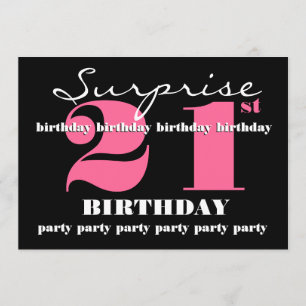 21st SURPRISE Birthday Party Invitation Template