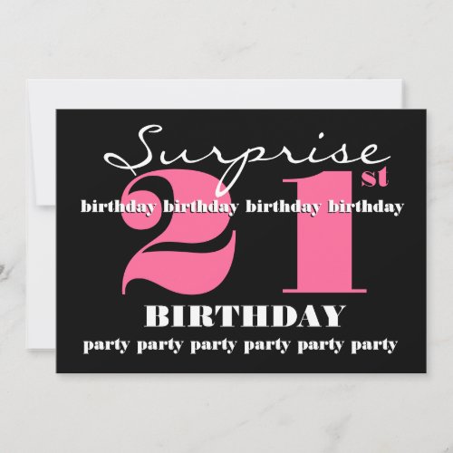 21st SURPRISE Birthday Party Invitation Template