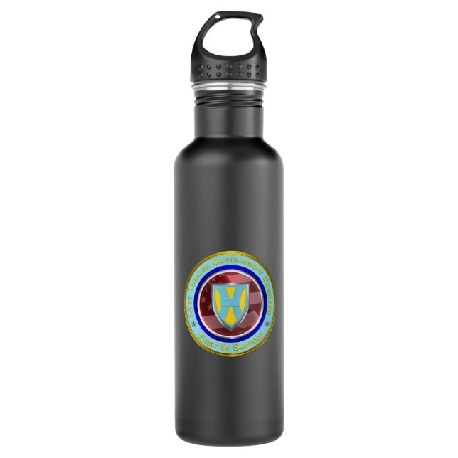 21st Theater Sustainment Command  Stainless Steel Water Bottle (Front)