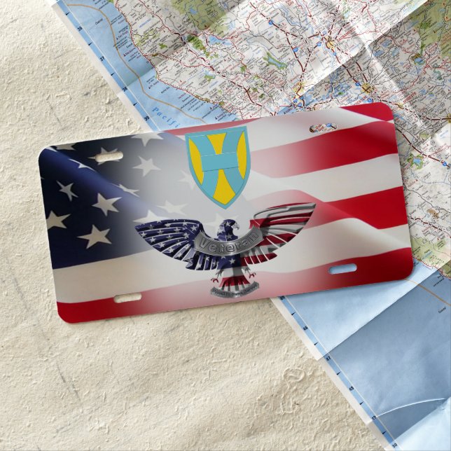 21st TSC American Flag License Plate (In Situ)