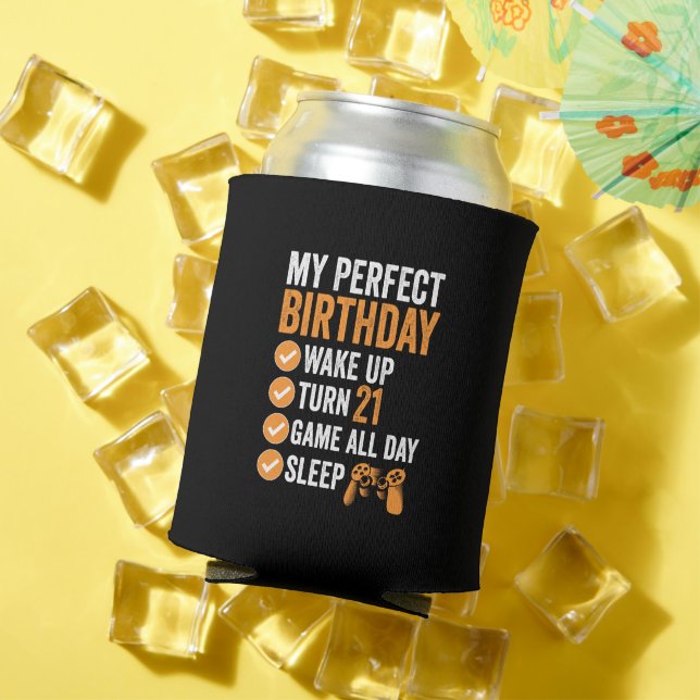 21st Turn 21 My Perfect Birthday Gaming Can Cooler (In Situ Summer)