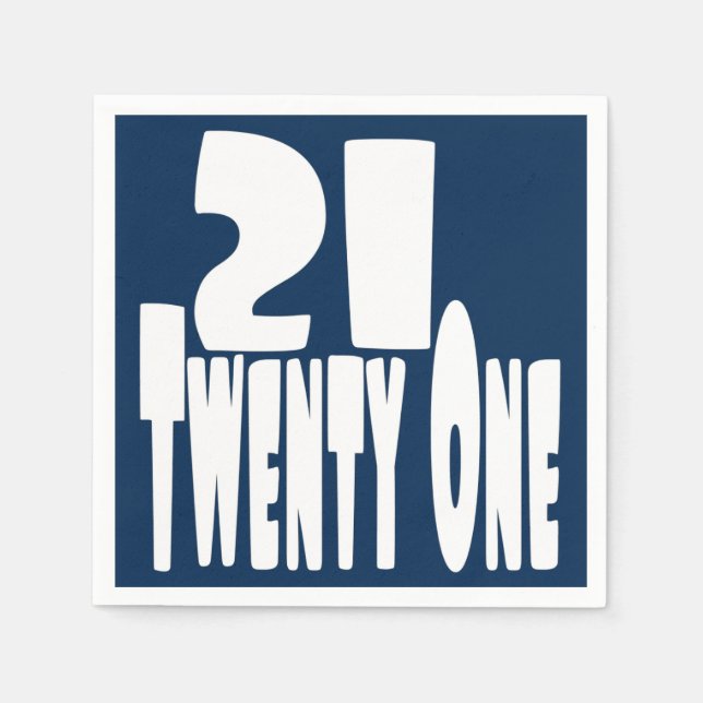 21st Twenty First Birthday Paper Napkins (Front)