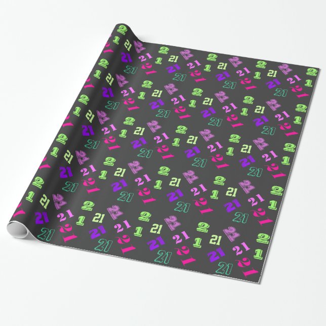 21st twenty one birthday wrapping paper (Unrolled)