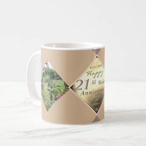 21st Wedding Anniversary 2PhotosBrass and Iolite Coffee Mug