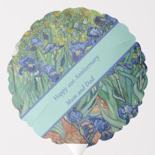 21st Wedding Anniversary blue Iris Flower Balloon