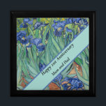 21st Wedding Anniversary Blue Iris Flowers Gift Box<br><div class="desc">This twenty first wedding anniversary gift box features gorgeous blue Iris flowers painted by Vincent Van Gogh with editable text,  in keeping with the traditional flower alternative for the 21st Anniversary.  Perfect to team with a matching gift and card for a truly coordinated look.</div>