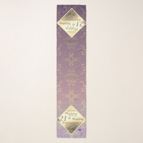 21st Wedding Anniversary Brass and Iolite Scarf