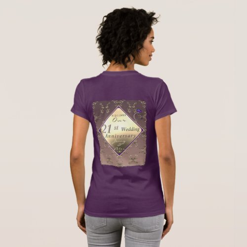 21st Wedding Anniversary Brass and Iolite  T_Shirt