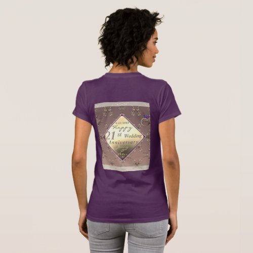 21st Wedding Anniversary Brass and Iolite  T_Shirt