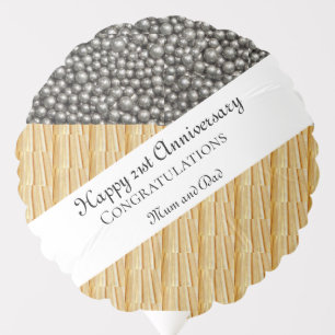 21st Wedding Anniversary Brass and Nickel Balloon