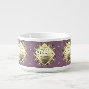 21st Wedding Anniversary Brass & Iolite Chili Bowl