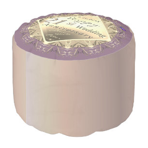 21st Wedding Anniversary Brass & Iolite Emblem Pouf