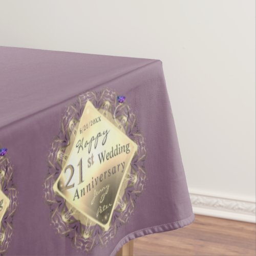21st Wedding Anniversary Brass Iolite Tablecloth