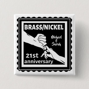 21st wedding anniversary brass nickel traditional button