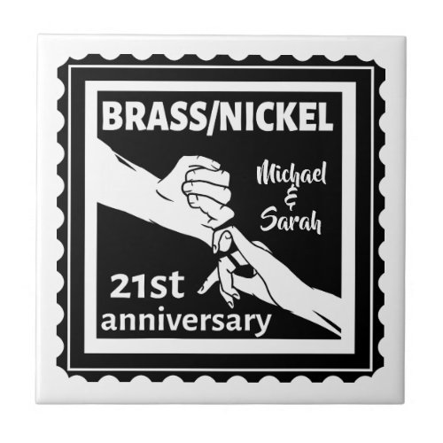 21st wedding anniversary brass nickel traditional ceramic tile