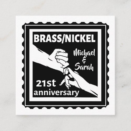 21st wedding anniversary brass nickel traditional enclosure card