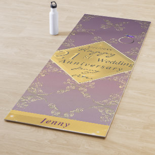 21st Wedding Anniversary Brass Yoga Mat