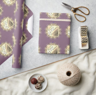 21st Wedding Anniversary/Custom Event Brass Iolite Wrapping Paper