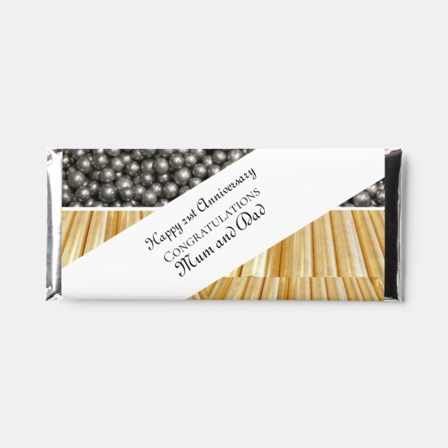 21st Wedding Anniversary  Hershey Bar Favors (Front)