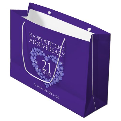 21st wedding anniversary iolite photo purple bag