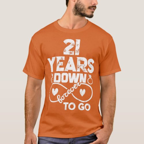 21st Wedding Anniversary Romantic Couple Husband W T_Shirt