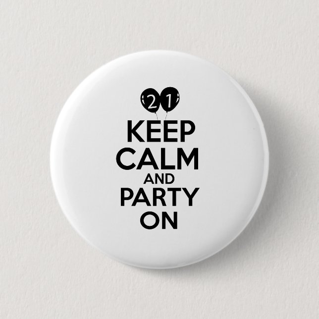 21st year birthday designs button (Front)